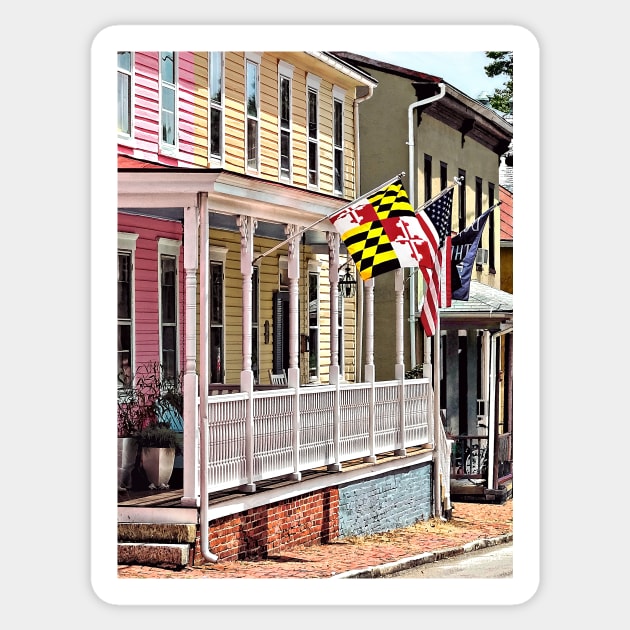 Annapolis MD - Flags Along East Street Sticker by SusanSavad